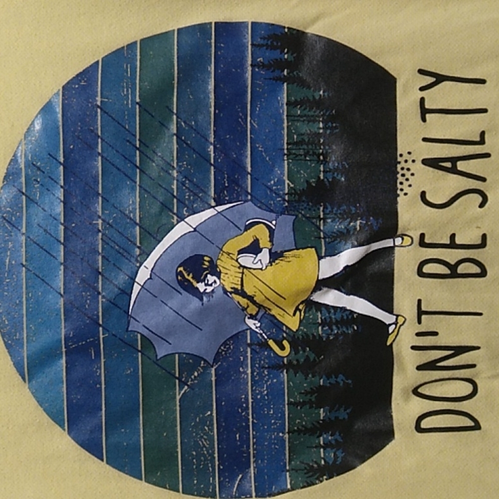 LAST DROP! Don't Be Salty Bella Canvas Tee Sz.M Made In USA Has Wash Wear - Picture 2 of 6